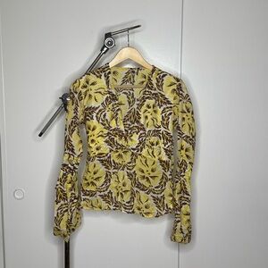 Kerry Cassil cotton block print top size 2 (med)